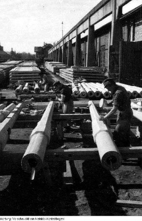 Dresden, Cossebaude. Betonwerk Cossebaude, März 1955