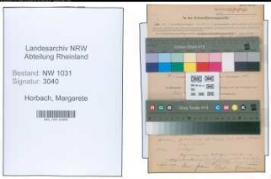 Entnazifizierung Margarete Horbach , geb. 13.03.1917 ()