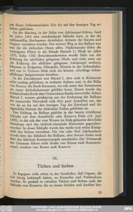 IX. Türken und Serben