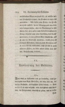 XX. Ausleerung der Gedärme.