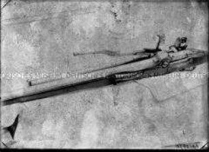Steinschlossgewehr mit einer Vorrichtung zur mehrfachen Selbstladung und Bajonett zum Aufsetzen, Detail