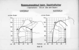 Bewegungsablauf beim Spaltfreßgitter (Spaltansatz: 120 cm über dem Boden)
