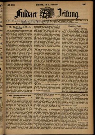 Ausgabe vom Mittwoch, den 04. November 1885.
