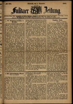 Ausgabe vom Mittwoch, den 04. November 1885.