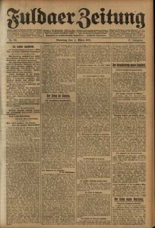 Ausgabe vom Dienstag, den 02. März 1915.