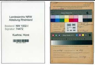 Entnazifizierung Horst Kuehne , geb. 27.03.1909 (Fabrikant)
