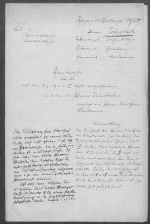 Dünsbach: Pfarrbericht 1928