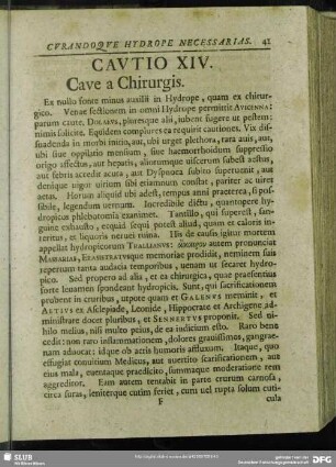 Cautio XIV. Cave a Chirurgis