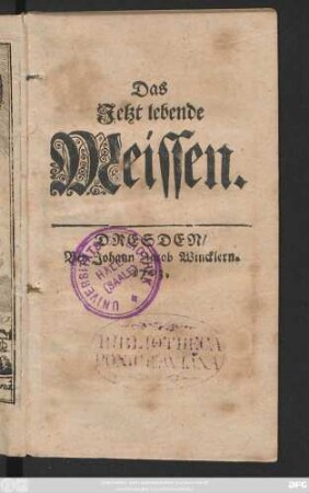 Das jetzt lebende Meissen