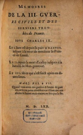Mémoires de la troisième guerre civile et des derniers troubles de France