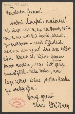 Brief an Fritz Volbach : 22.03.1900