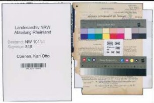 Entnazifizierung Karl Otto Coenen , geb. 09.09.1922 (Vermessungstechniker)