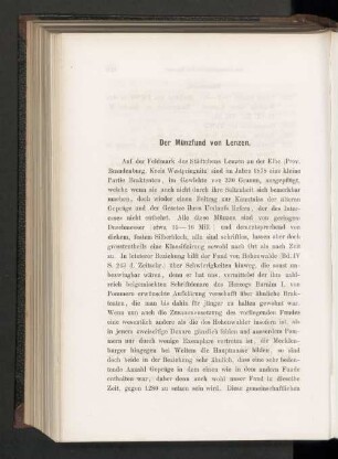 Der Münzfund von Lenzen