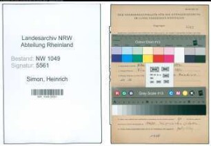 Entnazifizierung Heinrich Simon , geb. 09.02.1910 ()