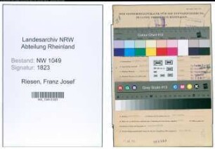 Entnazifizierung Franz Josef Riesen , geb. 10.03.1907 (Lehrer)