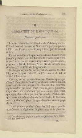 III. Géographie de l'Amérique