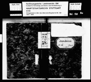 Kriegsstammrolle der Minenwerferkompanie