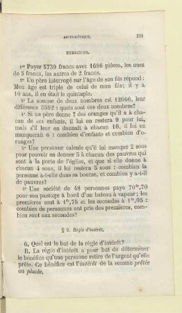 § 2. Règle d'intérét