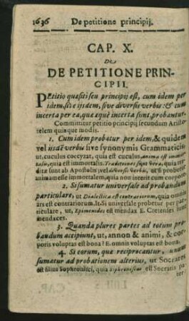 Cap. X. De Petitione Principii.