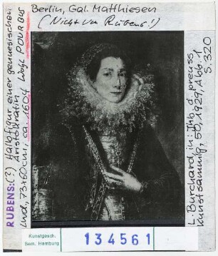 Rubens (?) / wohl Frans Pourbus d. J.: Genuesische Aristokratin. Berlin, Galerie Matthiesen
