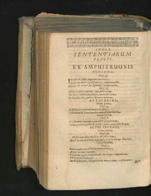 Index Sententiarum Plauti.