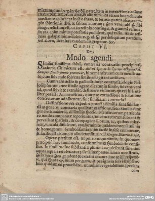 CAPUT VI. De Modo agendi.