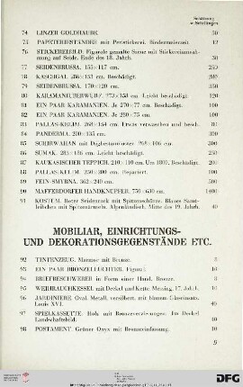 Mobiliar, Einrichtungs- und Dekorationsgegenstände etc. (Nr. 92-171)