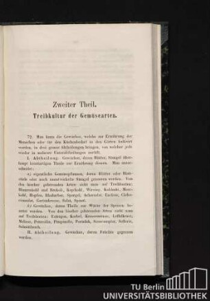 Zweiter Theil. Treibkultur der Gemüsearten.