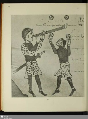[113. Tropenbuch mit Musikantendarstellung aus der Abtei Saint-Martial in Limoges, 11. Jahrh.]