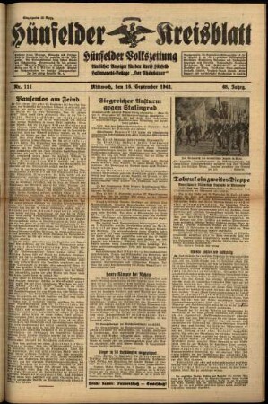 Ausgabe vom Mittwoch, den 16. September 1942.