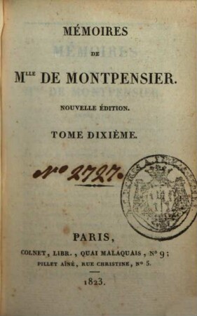 Mémoires De Mlle De Montpensier. 10
