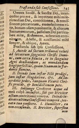 143-145, Praxis praestandorum sub & post confessionem.