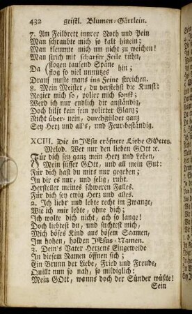 XCIII. Die in Jesu eröfnete Liebe Gottes. - CXI. Herzens-Seufzer beym Einschlafen. - Schluß-Reimchen.