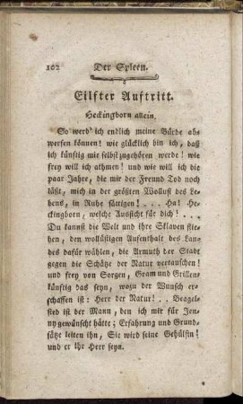 Eilfter Auftritt. Heckingborn allein.