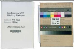 Entnazifizierung Karl Ohligschlaeger , geb. 02.12.1885 (Arbeiter)