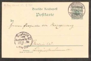 Postkarte an Heinrich von Herzogenberg : 26.11.1894