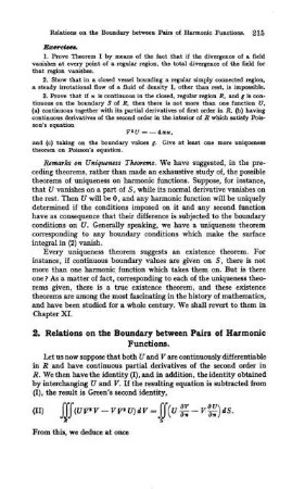 2. Relations on the Boundary between pairs of Harmonic functions.