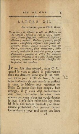 Lettre XII. Distance De Malthe