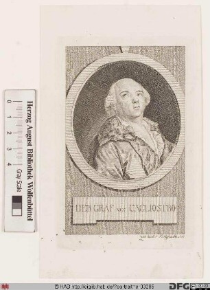 Bildnis Alessandro (conte di) Cagliostro (eig. Giuseppe Balsamo)