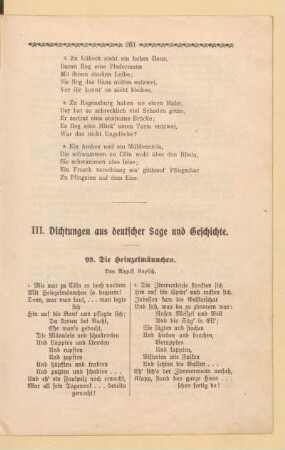 III. Dichtungen aus deutscher Sage und Geschichte