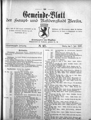 1907,27: No. 27, 7. Juli 1907