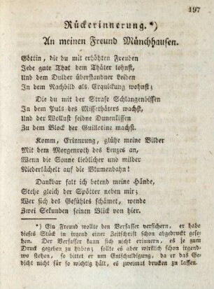 Rückerinnerung. An meinen Freund Münchhausen