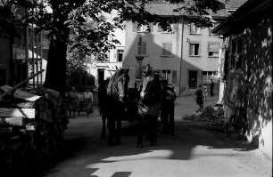 Laufenburg: Pferdegespann am Oberen Wasenplatz, Schweiz