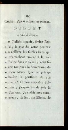 Billet d'Ali à Reski.