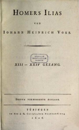 Ilias und Odyssee, 2 (1806)