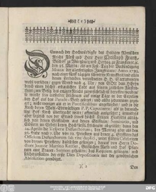 [Ordentlicher Leich-Conduct]