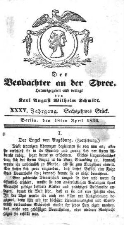 16. Stueck, 18. April 1836