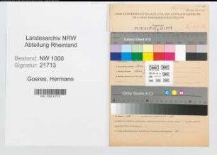 Entnazifizierung Hermann Goeres, geb. 23.07.1902 (Telegrafenassistent)