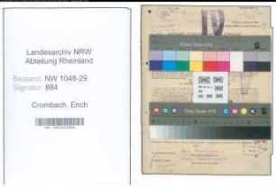 Entnazifizierung Erich Crombach , geb. 15.09.1911 (Bahn)