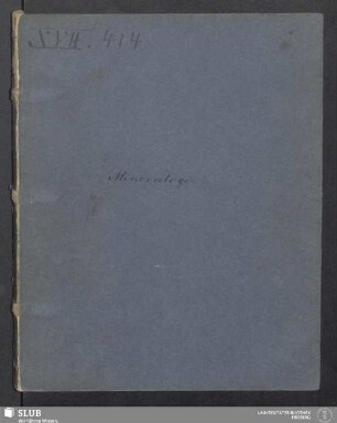 Mineralogie - XVII 414 8. (9) : nach den Vorträgen des Prof. Blasius : Wintersemester 1857/58